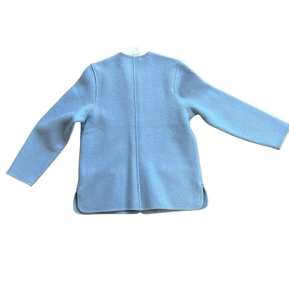 Scheiber M. 100% Wool Light Blue Vintage Smoking Jacket Crest Buttons Women’s M - Picture 5 of 16